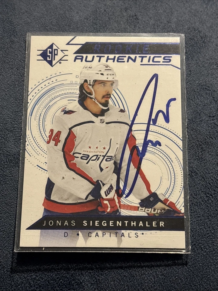 2018-19 SP Rookie Authentics Jonas Siegenthaler #129 Blue IP Signed Autographed - Image 2 of 4