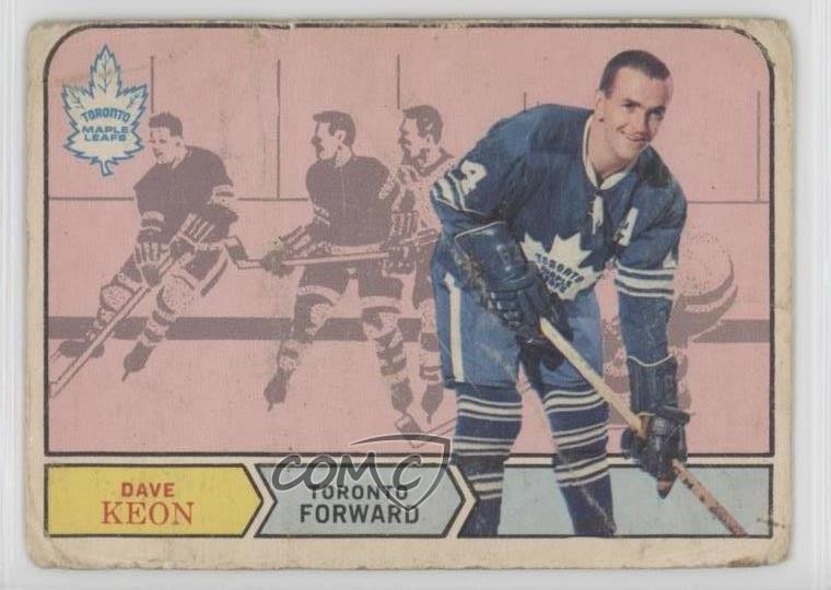 Dave Keon #198 Hockey Cards 1968 O-Pee-Chee trading card — raw and PSA graded price guide