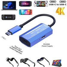 2-in-1 USB-C HUB AR Smart Glasses 4K60Hz Video and PD 100W Fast Charging Adapter
