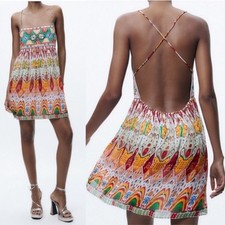 Zara Strappy Boho Mini Dress Medium