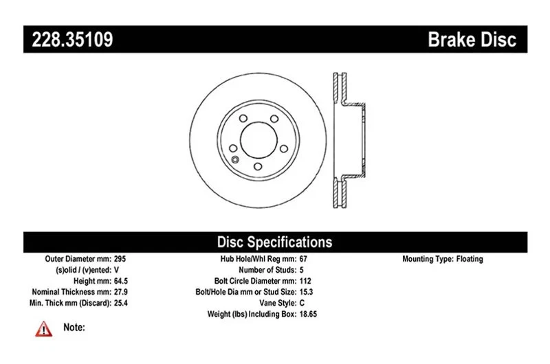 For Mercedes-Benz C250 10-16 C-Tek Standard Drilled Vented Front Brake Rotor - Image 3 of 4