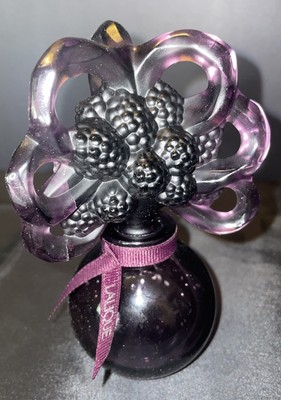 LALIQUE FRANCE Amethyst Purple Perfume Grapes/Berries Bottle Decanter Rare