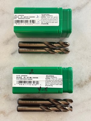 4 new PTD Precision Twist Drill M42CO Letter Y + Z HSCo Bronze, Screw Machine