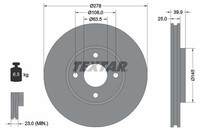 Textar Bremsscheiben Textar PRO Ø 278Mm InnenbelüFtet Beschichtet FüR Ford 92279