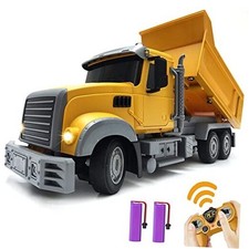 RC Dump Truck Toy for Kids - 6 Channel Remote Control Dump Truck with LED