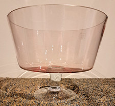 Laura Ashley Home Large Blush Pink Glass Trifle Bowl Dessert Dish - Discontinued