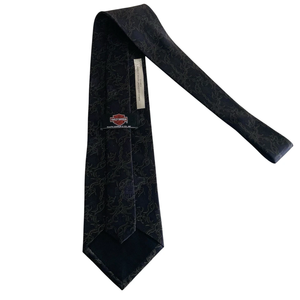 Corbata para hombre Harley Davidson Eagles Gothic Symbol negra gris 2007 Foto 4 de 4