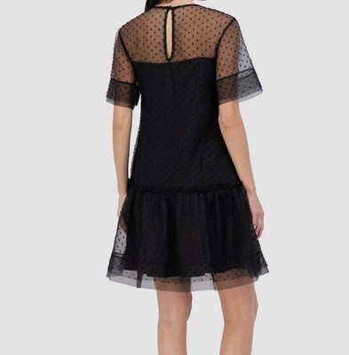 petite organza dress PETITE AMALIE "Soleil" Organza Ruffle Sleeve Lace Dress