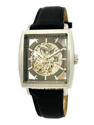 Kenneth Cole KC1721 Men's Automatic Skeleton Black Leather Dress