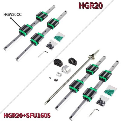 HGR20 Linearführung Gleitschiene HGW20CC Gleitblock+SFU1605 Kugelumlaufspindel
