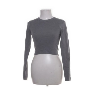 Zara, Crop Top, Größe: S, Grau, Polyamid/Viskose, Einfarbig, Rippenstrick #ITC