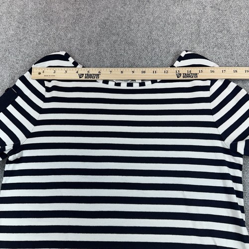 VINEYARD VINES Long-Sleeve Stripe Knit Dress Navy blue / White pocket patch sz S - Picture 6 of 13