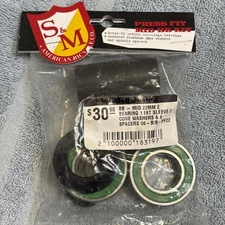 S&M Press Fit MID BOTTOM BRACKET kit w SPACER +CONE WASHERS- 22mm [ssg]