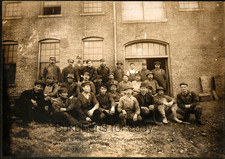 Early Antique Group Photo of Foundry Workers Manufacturing Industrial 5.5 x 8