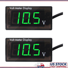 2 Pack Led Digital Voltmeter Dc 5-28v 12v Car Motorcycle Truck Greecolor Green