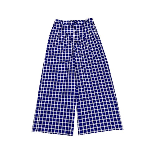 THE ROW Damen karierte lockere weites Bein Medium Freizeithose Sommerhose - Bild 5 von 15