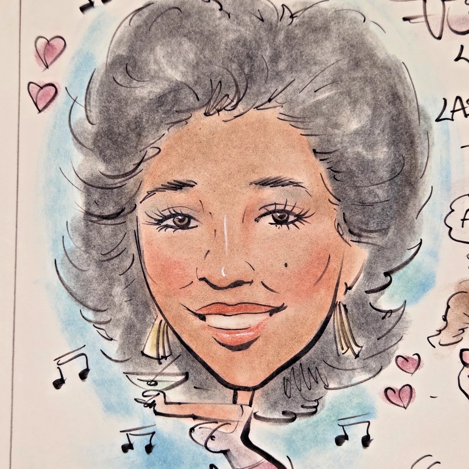 Vintage Tracy Loose in Las Vegas 1988 Caricature Pastel Drawing 12x16 Signed - Image 4 of 4