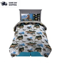 Reversible Jurassic World Kids Bedding Set - 5 Piece Twin Comforter Sheets