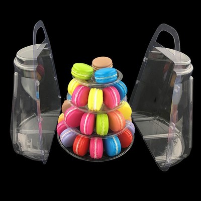 2018 4 Ebenen Tower Macaroon Tower Rund Mini Macaron Tower Display Stand Rack I1