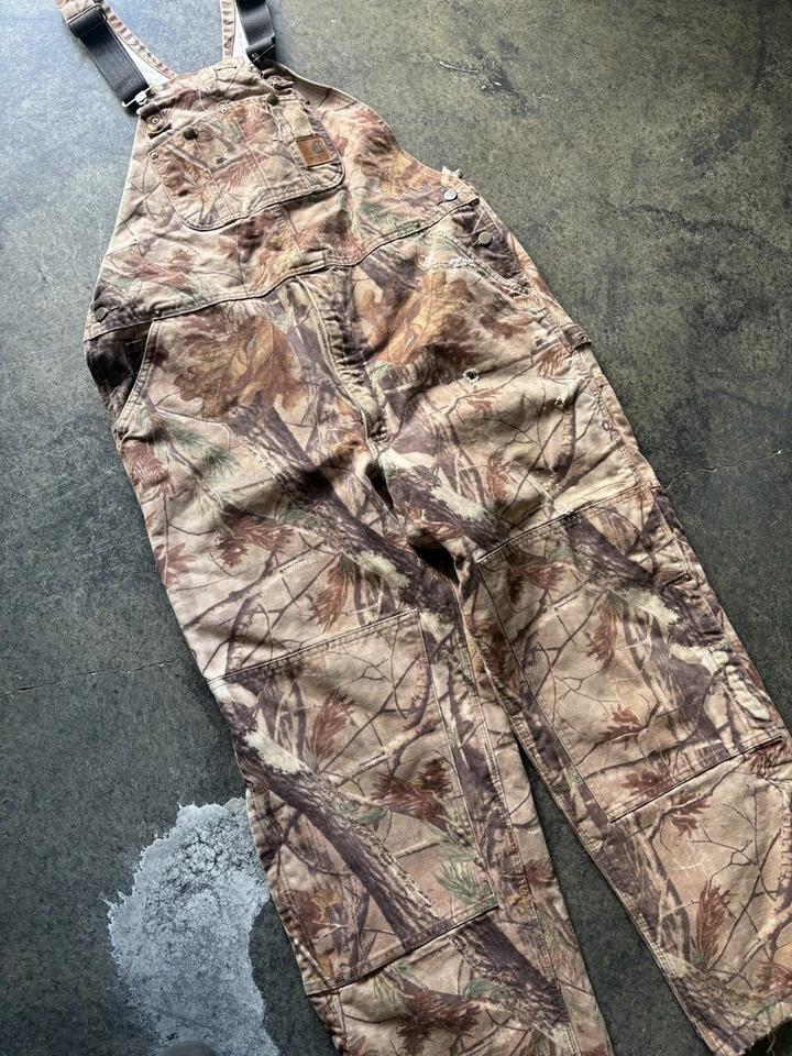 VTG Y2K Carhartt Realtree Overalls R50 CAP Doubleknee Camouflage Mens 44x32 USA - Image 3 of 4