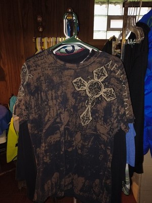Affliction T Shirt Men's Size XL Brown