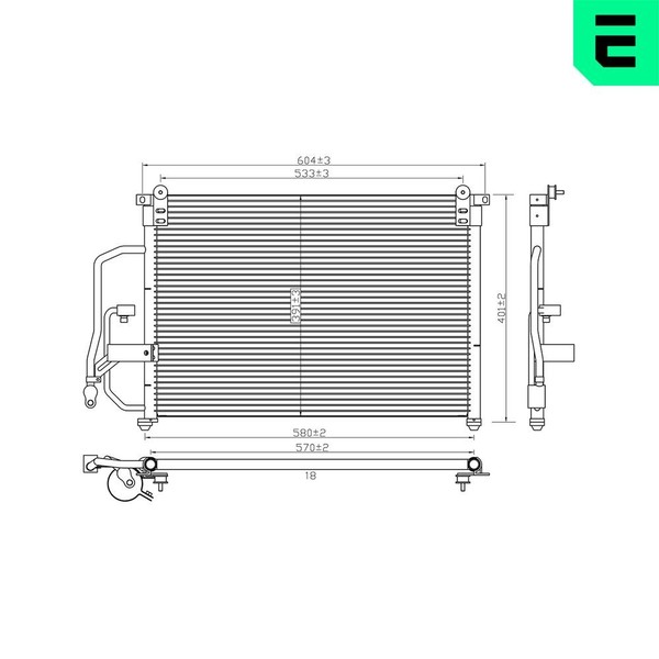 Kondensator Klimaanlage Klimakondensator Aluminium FüR Daewoo Lanos 1.5 1.3 1.6-image