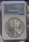 2007 W (Burnished) US Silver Eagle $1 NGC MS70 US Mint Set Label
