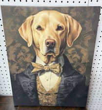 Dapper Dog Canvas Print Wall Art Gentleman Dog 20  x 16  