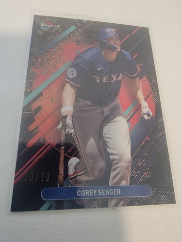 COREY SEAGER 2025 TOPPS FINEST RARE BLACK REFRACTOR 10/10 Bookend  #232