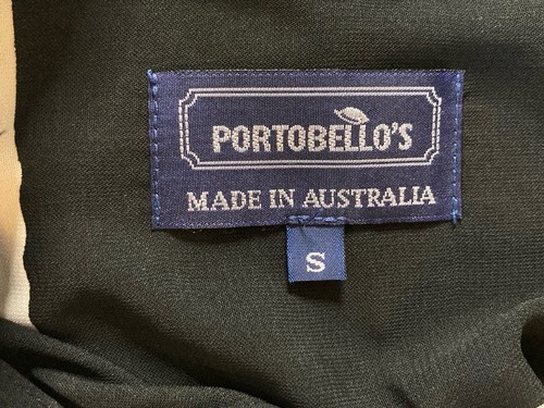 Vtg 90s Portobellos Men Sz S Dress Shirt Silky Cotton Blend ShSleeve Black White - Imagen 4 de 8