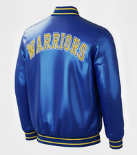 NBA Golden State Warriors Blue Satin Jacket Men Varsity Jacket M,L,XL,4XL