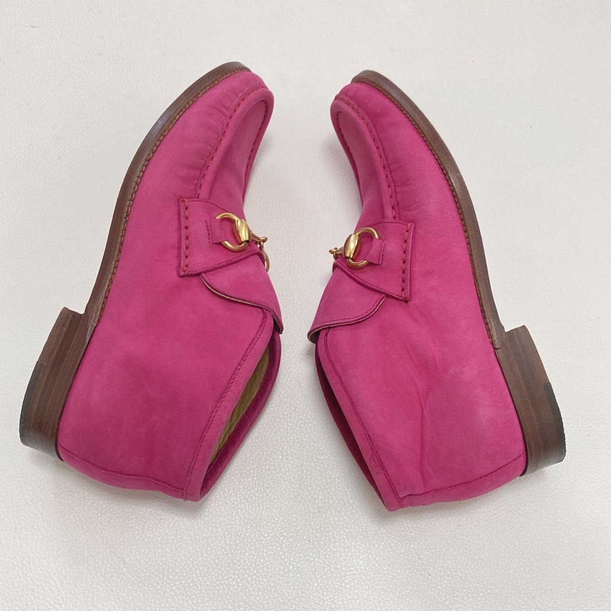 GUCCI Boots Heel Horsebit Suede Pink EU35.5/US5.5 113179c thumbnail 6