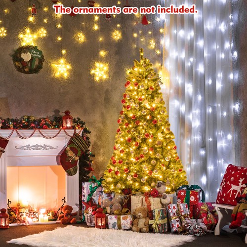 Costway 6' Pre-lit Hinged Christmas Tree w/ Remote Control & 9 Lighting Modes - Picture 3 of 8