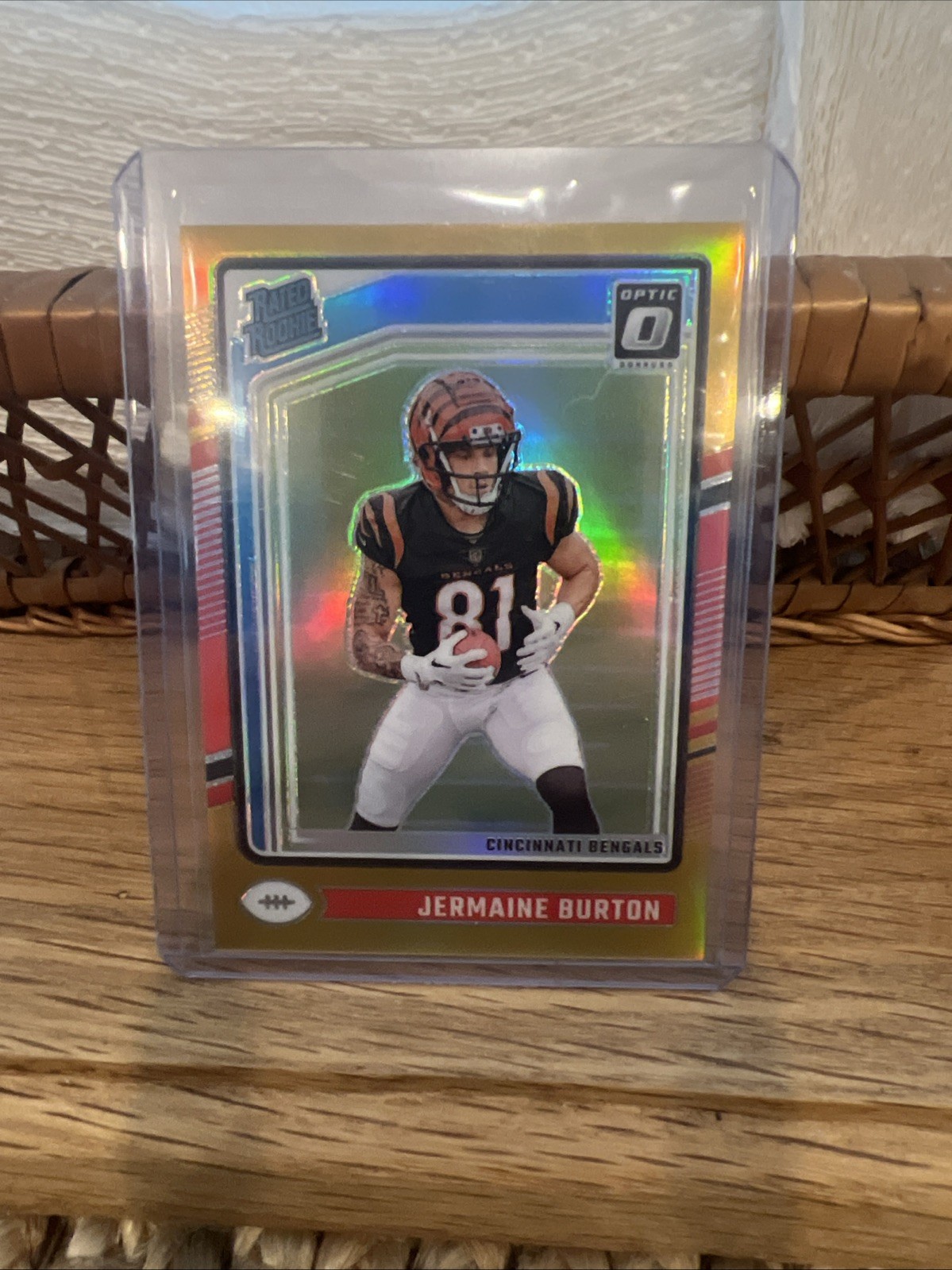 2024 Panini Donruss Optic Rated Rookie Jermaine Burton #251 Gold Prizm /10 (RC)