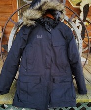 Womens M Jack Wolfskin HEAVY Texapore Parka Jacket Coat - Fur Hood - Insulated