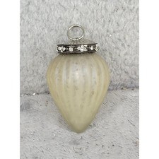 Vintage silver mercury acorn glass iron cap kugel style christmas tree ornament