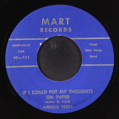 ARNOLD TERRY: if i could put my thoughts on paper / i'll always come back to you