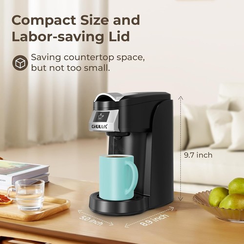 Single Serve Coffee Maker Compact Black 12oz for K Cup Tea Pods Office RV - Picture 4 of 7