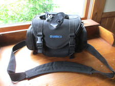 VINTAGE AMBICO CANVAS CAMERA BLACK SHOULDER CARRYING CASE BAG