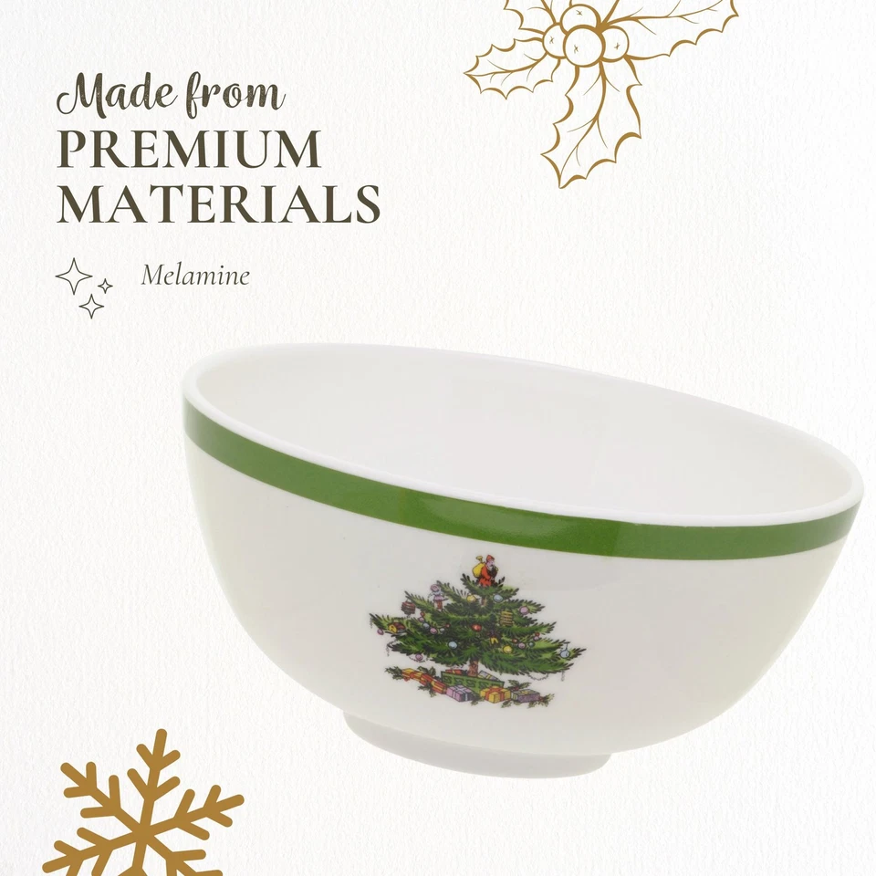 Spode Christmas Tree 6-Inch Melamine Bowls - Set of 4, Dishwasher Safe - Image 4 of 4