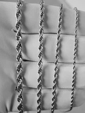 Stainless Steel Gold Plated Rope Chain 2,3,4,5mm Unisex, Hip Hop Jewelry 16-24"