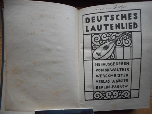 Walther Werckmeister: Deutsches Lautenlied, Verlag A. Köster 1914 Jugendstil - Bild 5 von 20