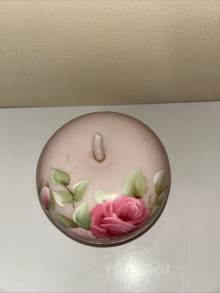 "Caja de polvo cubierta Mitchell Gould de colección MCM plástico rosa floral victoriano MCM 6x6""" Foto 2 de 4