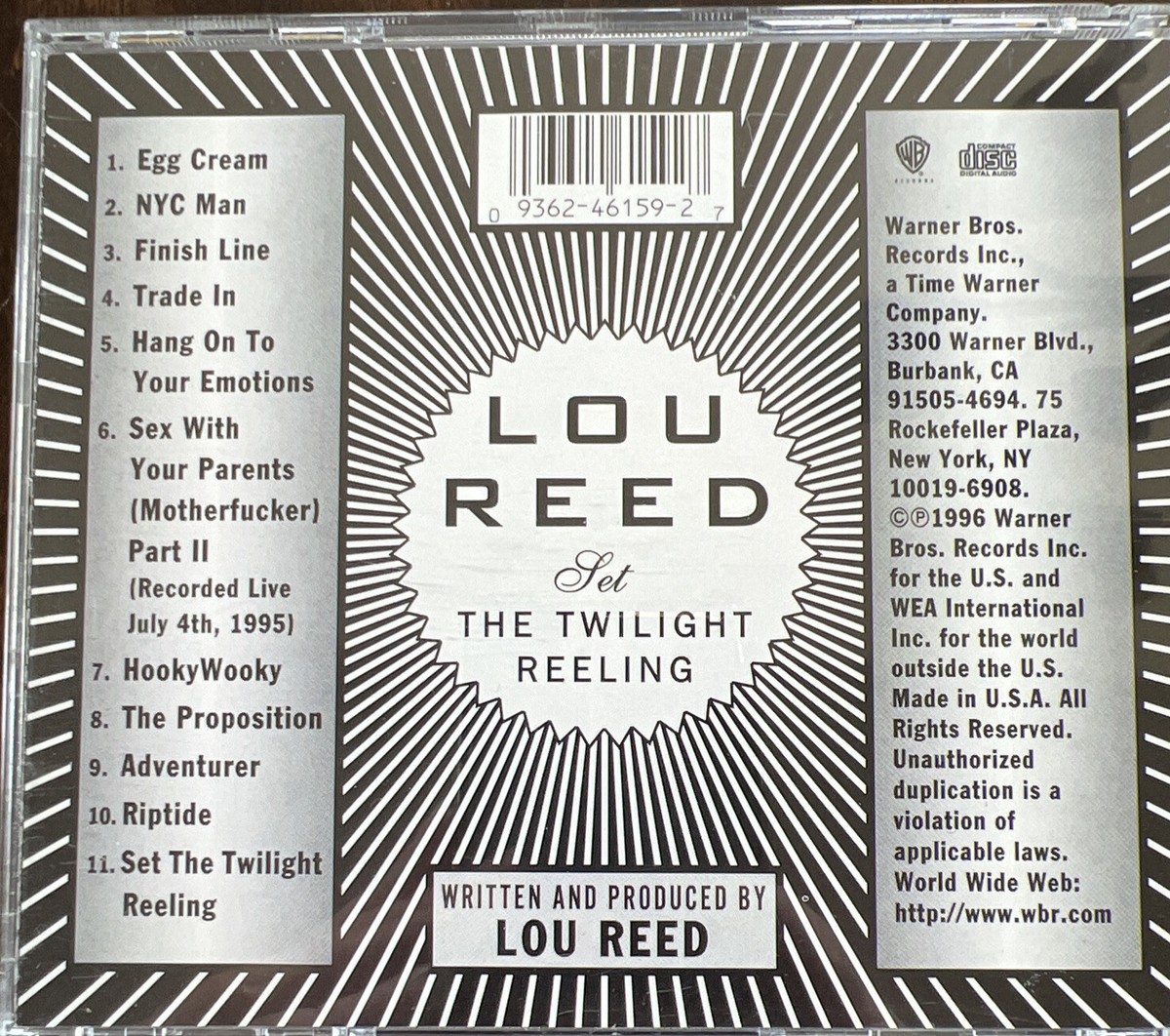 Set the Twilight Reeling by Lou Reed (CD, Feb-1996, Warner Bros