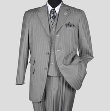 New Men's 3 piece Fortino Landi Elegant and Classic Stripes Suit 4 Colors  5267v