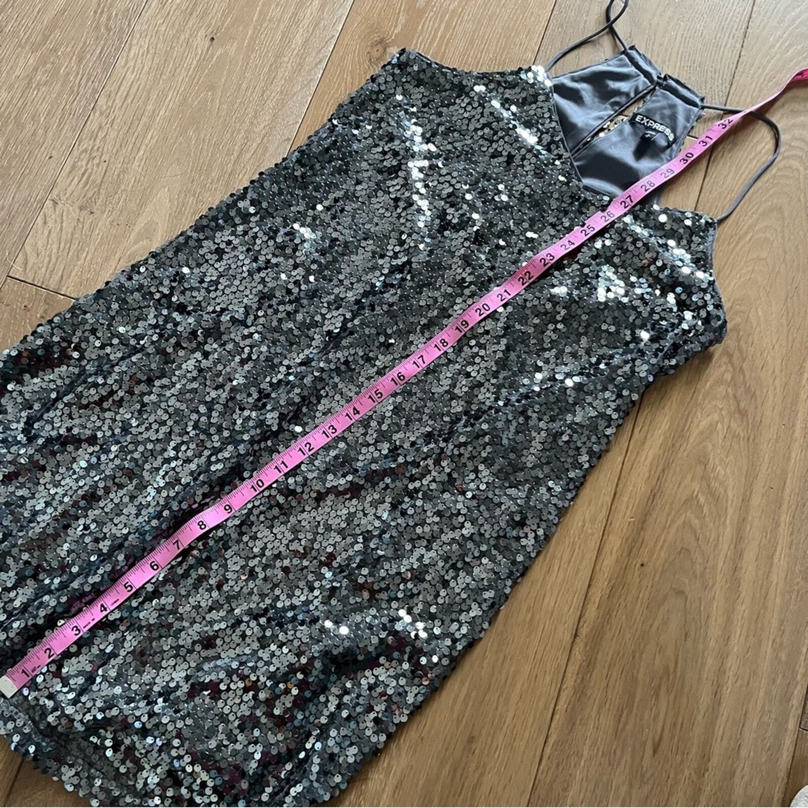 Express Sequin Dress Silver small - image 8