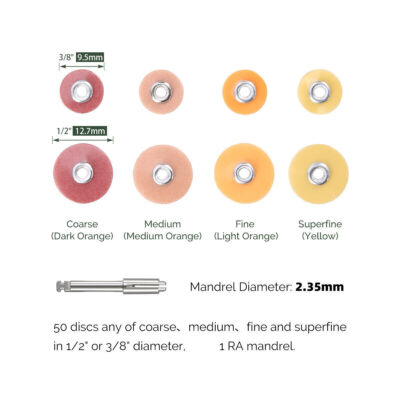 Dental Soflex Coarse Medium Fine Superfine Composite Discs Wheels With Mandrel