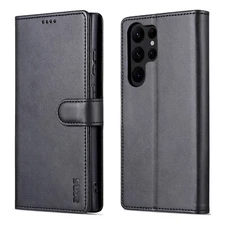 Magnetic Rugged Wallet Flip Back Case For Samsung Galaxy S24 Plus S23 S22 Ultra