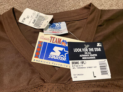 Vintage 1995 Large 48 Cleveland Browns Jim Brown #32 NFL Starter