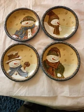 ST NICHOLAS SQUARE FOREST FRIENDS ROUND APPETIZER PLATE SET OF 4